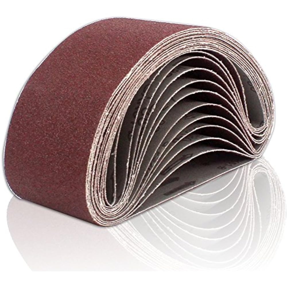 Sanding Belts 3x21 Inches (75x533mm) Aluminum Oxide Belt, 80 Grits