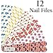 Nail Files 120 240 Grit for Poly Nail Extension Gel Acrylic Nails Files Double Sided Colorful Washable Professional Nail File Set Manicure Tools (12 PACK, 6 Cute Girly Designs) by JPACO