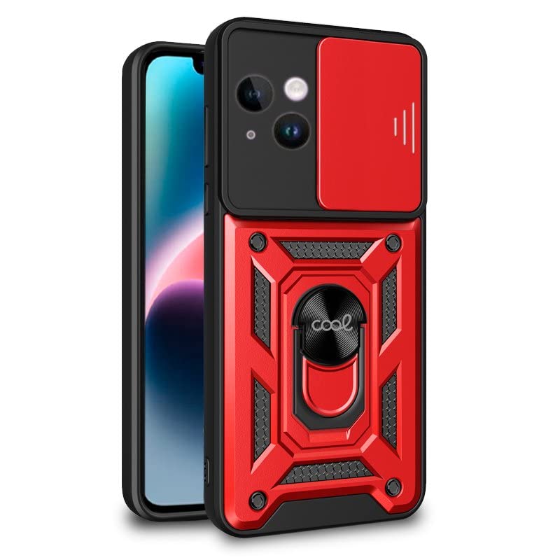 Cool Case for iPhone 14 Plus Hard Ring Red