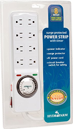 Hydrofarm Surge Protector with 8 outlets & Timer