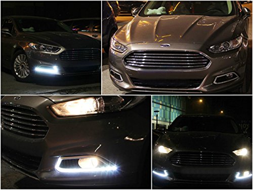 iJDMTOY LED DRL/Halogen Fog Light Kit For Ford 2013-2016 Fusion