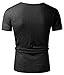 Mrignt Men's Cotton Loose-fit Stretch Short Sleeve T-shirt(Black(V-Neck),L)