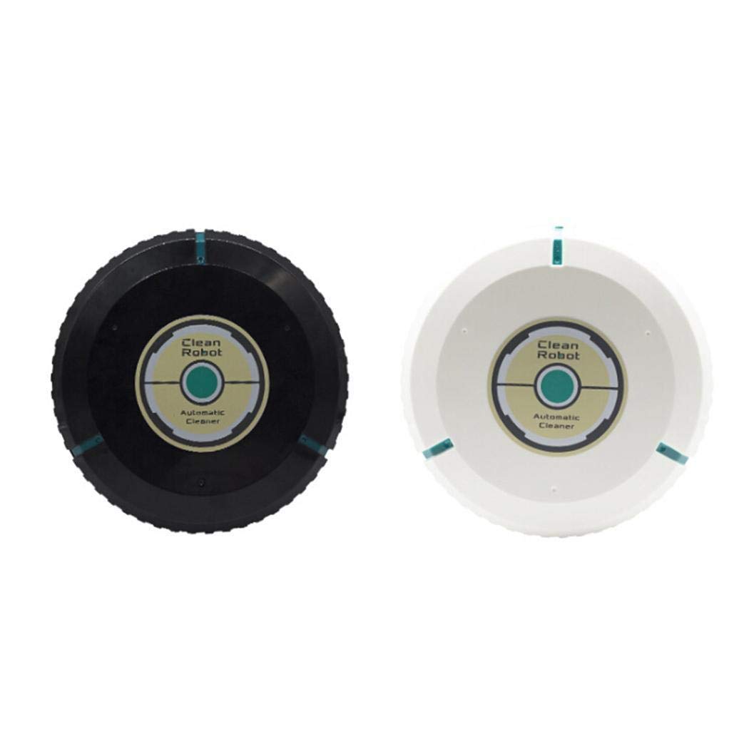 2 Types of Mini Automatic Induction Sweeping Robot Floor Cleaning Sweeping Robot for Pet Hair, Carpet & Hard Floor (Rechargeable, White)