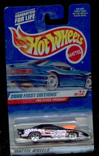 Hot Wheels 2000-064 First Edition 4 of 36 BLACK PRO Stock Firebird 1:64 Scale