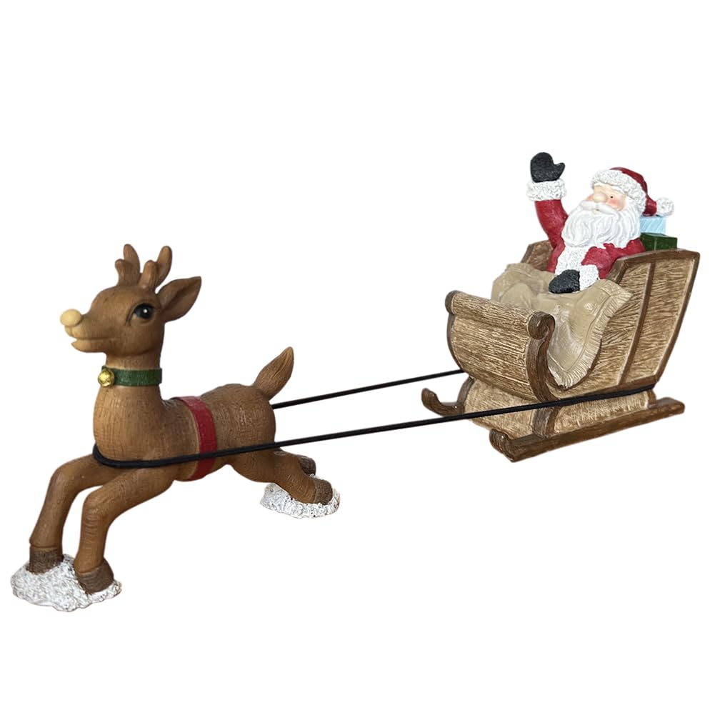 SLOCME Aquarium Santa Claus on Sleigh Decorations - Fish Tank Christmas Landscape Decoration Create Festive Atmosphere