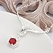 NYKKOLA Jewellery Hot Fashion 925 Silver Ruby Crystal Pendant Beautiful Necklace