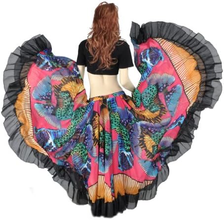 Homubelly Belly Dance 25 Yard Tribal Gypsy Skirt Dress, Halloween Dancing Costume