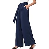 QIANXIZHAN Women's Wide Leg Pants, High Waisted Palazzo Pants Dressy Summer Flowy Casual Lounge Work Dress Pants Trousers WL