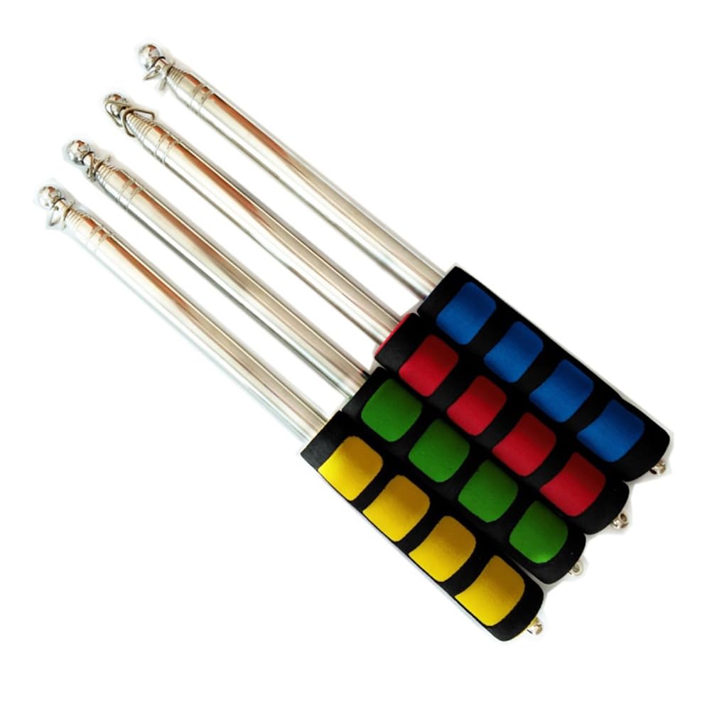 VOSAREA 4 Packs Telescoping Flagpole Extendable Handheld Telescopic Flag Pole for Tour Guides Teachers Outdoor
