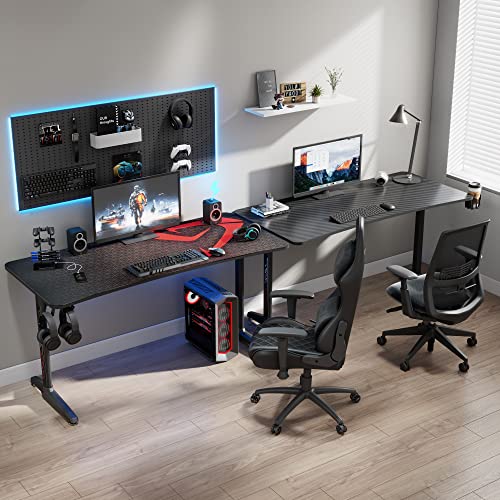 DESIGNA 60 inch Gaming Desk, Large Curved Computer Desk with Full Mouse