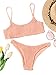 SOLY HUX Women's Two Piece Shirred Bikini Set Tangelo S