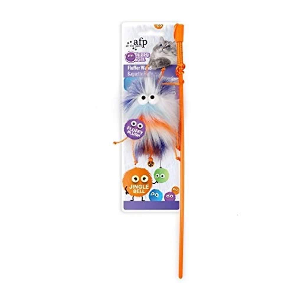ALL FOR PAWS Furry Ball Fluffer Wand Cat Toy, Orange, 2.2002 kg