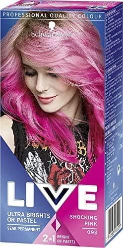 Schwarzkopf LIVE Ultra Bright or Pastel Pink Hair Dye, Pack 3, Semi-Permanent Colour lasts up to 15 washes - 093 Shocking Pink - Image 3