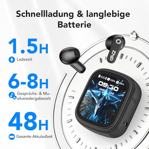 N02 Übersetzer Kopfhörer mit KI Chatbot, 4-1 HiFi-Klang Übersetzungskopfhörer mit 165 Sprachen & 9 Modi, 48h Akku Touchscreen Sprachübersetzer, Bluetooth 6.0 für Reisen, Wirtschaft und Sprachenlernen