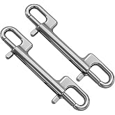 NERILEE 2PCS Heavy Duty Double Ended Bolt Snap Stainless Steel Double Ended Snap Clips Double Eye Bolt Snap Hooks Buckle Chain Diving Clips (2)