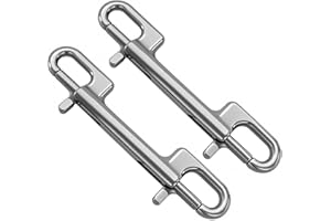 NERILEE 2PCS Heavy Duty Double Ended Bolt Snap Stainless Steel Double Ended Snap Clips Double Eye Bolt Snap Hooks Buckle Chain Diving Clips (2)