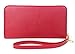 RFID Blocking Wallet Classic Clutch Leather Wallet Card Holder Purse Handbag,red