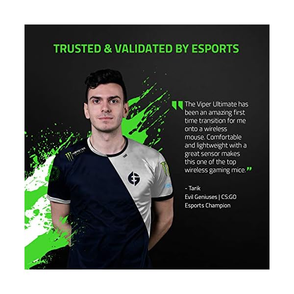 Razer-Viper-Ultimate-Wireless-Gaming-Mouse-with-Dock-Station-Gaming-Mouse-Ambidextrous-Light-and-Fast-20000-Dpi-Optical-Sensor-RGB-Chroma-Black Razer Viper Ultimate - Wireless Gaming Mouse with Dock Station (HyperSpeed Wireless Technology, Ambidextrous, Light and…