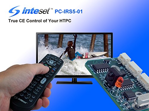 Inteset Internal IR Receiver for Kodi and Other Media Applications on Any Motherboard Running Windows or Linux. Wakes from The Off State(S5). Model PC-IRS5-01 with External IR Extender Kit