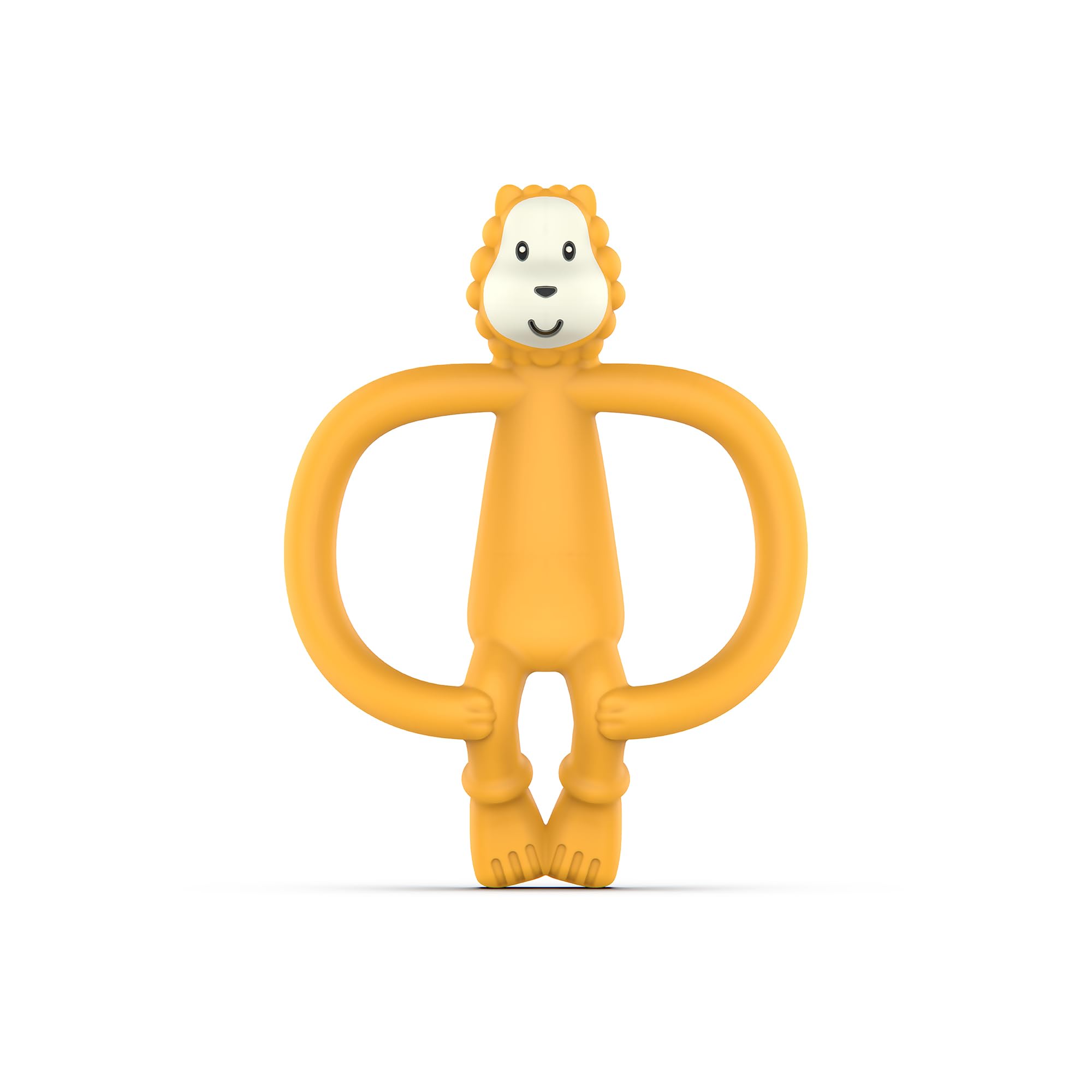 Matchstick Monkey Animal Silicone Teether for Baby 3 Months+, Easy to Hold & Naturally Fits in Mouth, BPA-Free Food Grade w/BioCote Protection, Stimulates & Massages Sore Gums, Ludo Lion