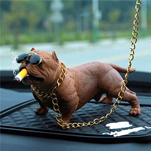 Sonmer Bully Dog Car Interior Pendant Ornaments, Home Office Decor Toys (Brown) - Thumbnail 4