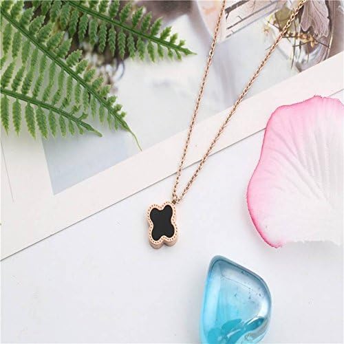 HOX Titanium Steel Clover Rose Gold Bracelet Necklace Jewelry Titanium Steel Plating Bracelets Unisex Leaves, Rose gold