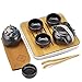 Portable Travel Tea set - Chinese/Japanese Porcelain Gongfu Tea Set, 100% Handmade Traditional Tea Ceremony Set with Tea Can,Teapots, Teacups, Bamboo Tea Tray and Travel Bags (Black)