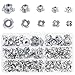 DYWISHKEY 140 Pieces M3 M4 M5 M6 M8 Carbon Steel T-Nuts Four Claws Nut Assortment Kit for Wood, Rock Climbing Holds, Cabinetry, Furniture