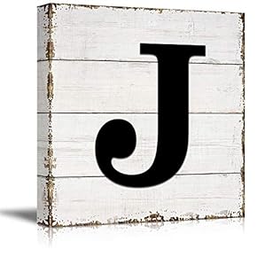 Canvas Wall Art English Letter Wood Background Home Wall Decorations for Bedroom Living Room Paintings Canvas Prints Framed - 12x12 inches