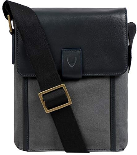 Hidesign Aiden Genuine Leather and Canvas Mini Crossbody Men/Women