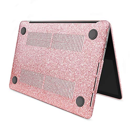 MacBook Air 13 inch Case,Anban Glitter Bling Smooth Protective Laptop Shell Slim Snap On Case with Keyboard Cover Compatible Mac Air 13" (A1369 & A1466,Older Ver 2010-2017 Release),Shining Rose Gold - Thumbnail 2