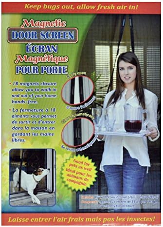 Magnetic Door Screen Mesh With Velcro Hands Free Fits Single Doors, Sliding Doors, RVs & More Closes Automatically Good for Pets Bug Screen