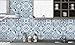 Contact Paper Blue Waterproof White Wallpaper Blue and White Peel and Stick Wallpaper Removable Flower Film Tile Self Adhesive Wall Paper Wall Covering Backsplash Countertop Vinyl Roll 17.8’’x78.7’’