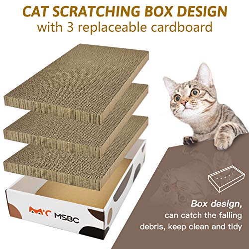 GooFoto Cat Scratcher Cardboard Scratching Pads Scratch Lounge Bed 3PCS