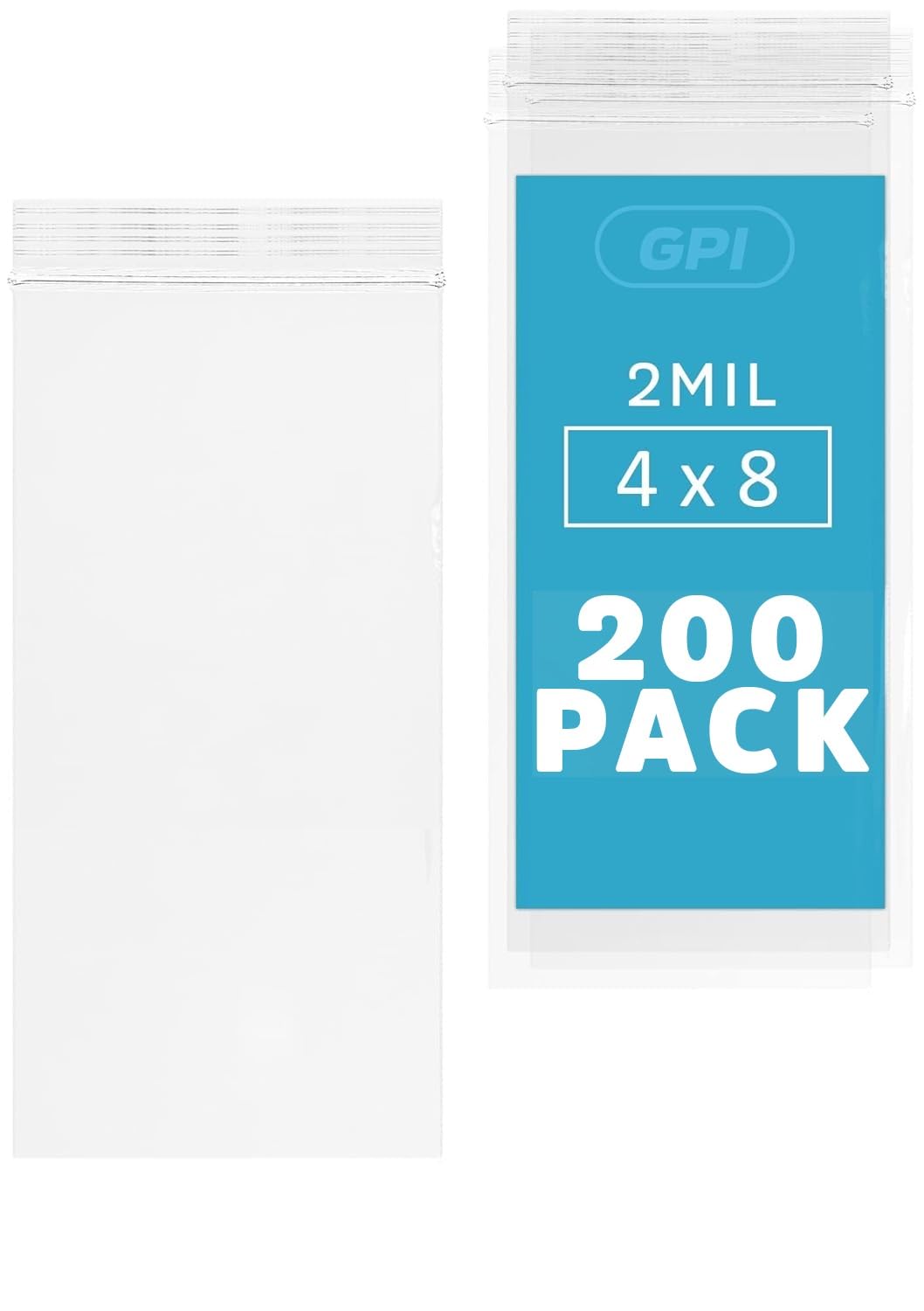GPI - 4" x 8" Long Zip Bags, 200 Count, 2