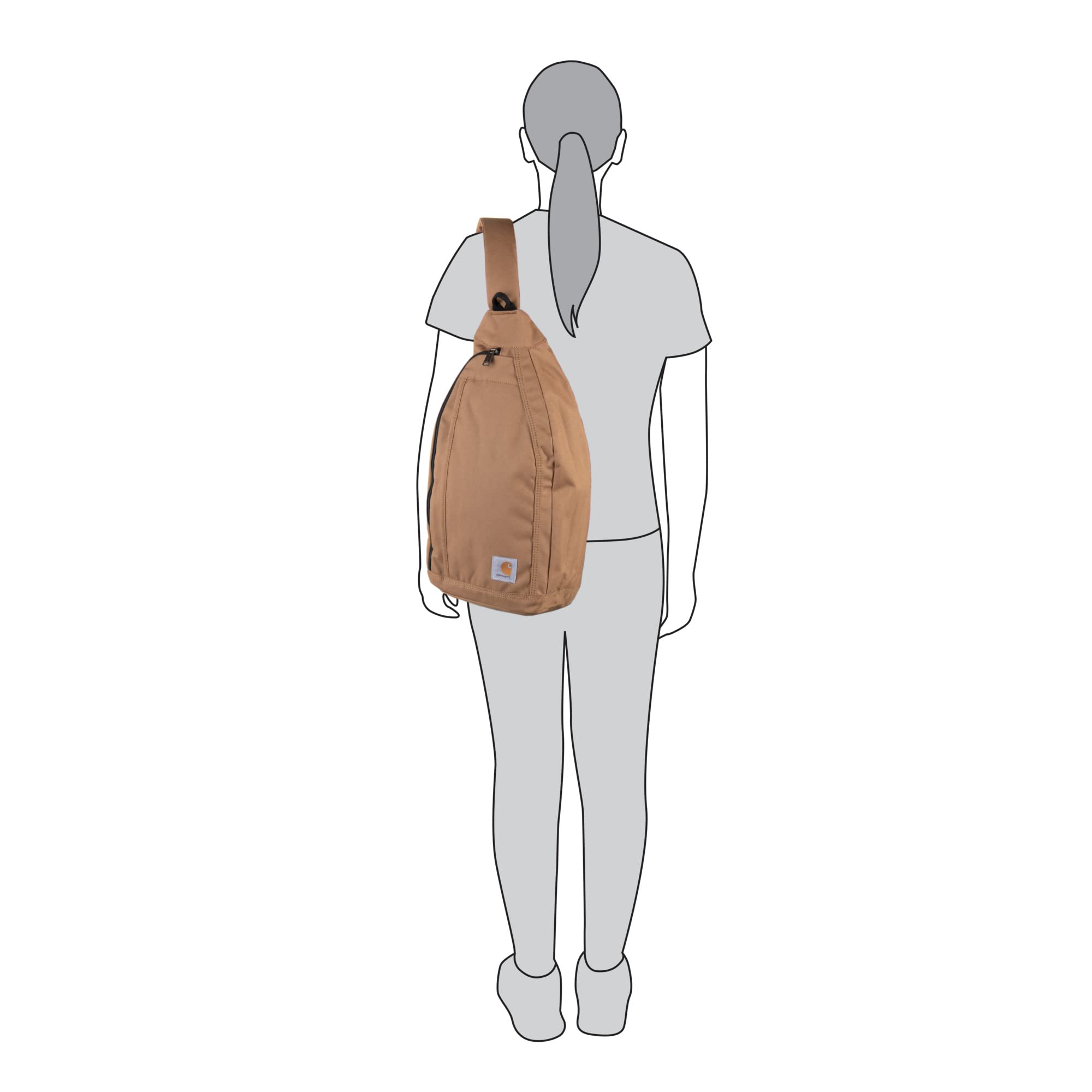 Carhartt Sling Bag, Sling Crossbody Backpack with Side Release Buckle & Tablet Sleeve, Black