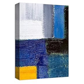 Canvas Wall Art Abstract Ink Watercolor Collage Painting Artwork for Home Prints Framed - 12x18 inches