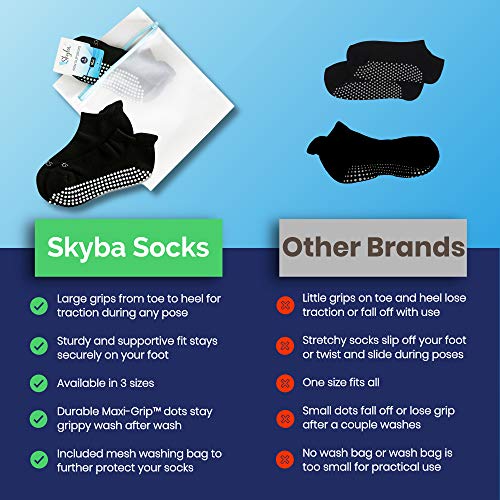 Chaussettes Antidérapantes Yoga – Noir/vert – Taille S – Coton Et Spandex
