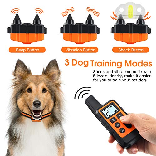 TWODEER Dog Training Collar, IPX7 Waterproof Shock Collars for Dog with