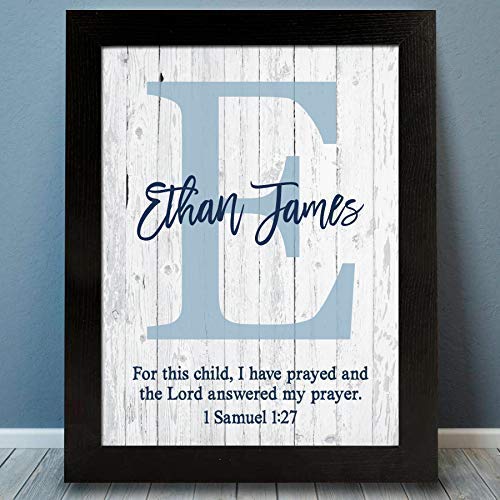 Amazon Com I Have Prayed Paper Art Print Personalized Baby Boy
