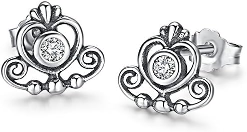 Twenty Plus My Princess Tiara Stud Earrings Fashion Jewelry for Women and Girls 1-Pair