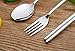 Creative Stainless Steel Chopsticks Spoon Fork Three Pieces Of Portable Set Of Tableware with Storage Box for Picnic/Home/School Lunch Box