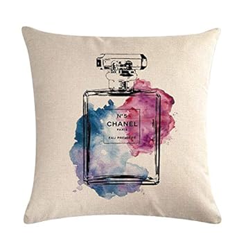 Amazon Com Wasab Pillow Case Hand Painted Perfume Bottle Throw
