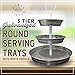 Curly Willow Home Accents 3 Tier Galvanized Round Serving Trays with White Handle