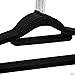 CRESNEL Non-Slip Velvet Clothes Hangers - Ultra Thin Space Saving Design for Men and Women Dress Suit - 50 pcs Set - Solid Black