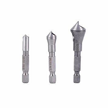 Generic 3pcs/Set Countersink Bit Set Deburring Drill Bits Hand Tools Chamfer Set Woodworkiing Drilling Tools