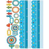 Wallies Wall Decals, Reusable Blue Dry Erase Growth Chart Sticker, 6-inch x 49-inch