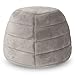 Hollypet Coral Velvet Cat Bed, 16×16×12.5 inches 2 in 1 Foldable Cave, Self-Warming High Elastic Foam Pet Bed for Cats, Light Gray