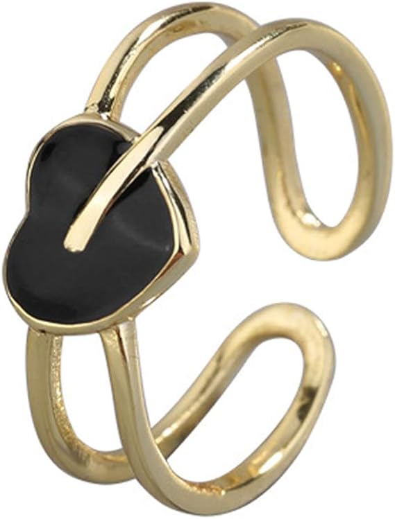 Anillo Joyas De Mano Plata Pegamento En Forma De Corazón Temperamento