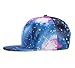 Galaxy Snapback Unisex Hat Hip Hop Plaid Flat Brim Adjustable Baseball Cap Blue Jellyfish Cells